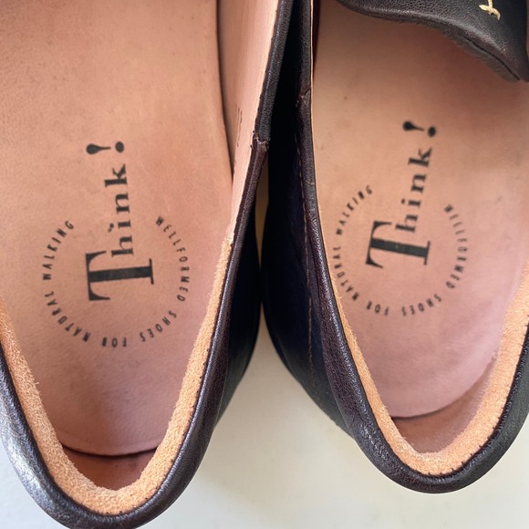 Think! Stone Lace Up Oxford Espresso Brown Goat Leather Comfort Mens EU41 US 8 - Picture 2 of 15